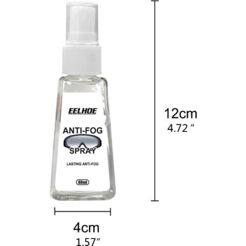 60ml Anti Fog Spray Eyeglass Lens Cleaner 48h Long Lasting Defogger for Glasses Goggles Ski Masks Mirrors and Windows