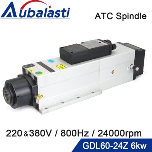 Automatic Tool Change Spindle GDL60-24Z 6KW Input Voltage AC 380V Air Cooling Spindle Knife Claw ISO30