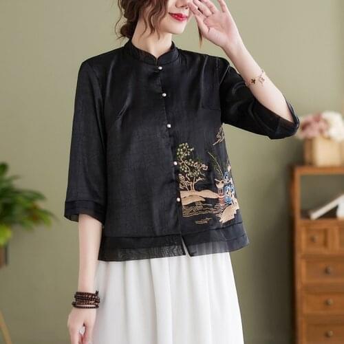 Черные блузки AZTERUMI China At AliExpress