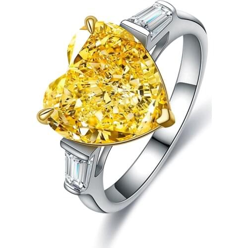 925 Sterling Silver 5.0ct Heart Shape 2021 Top Gift Gemstone Rings From Wuzhuo Zhanhao Jewelry Factory