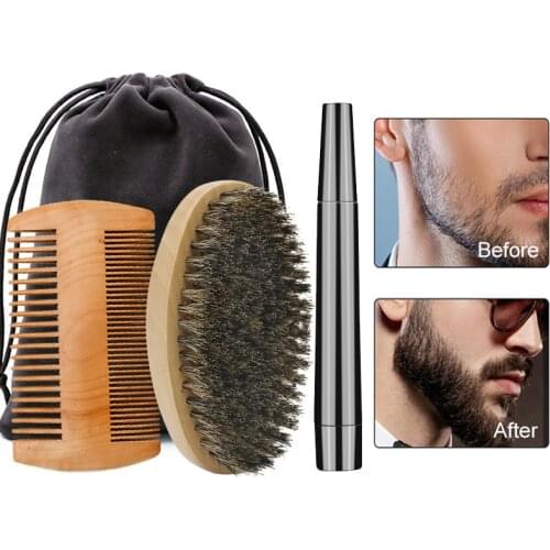 Beard Pen Beard Filler Pencil Hair Brush Beard Enhancer Waterproof Beard Pen Moustache Coloring Shaping Hair Pencil Beard Brush