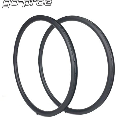 Go-proe 700C Road Disc Brake Carbon Fiber Rims Cycling 30mm Depth 27mm Width UD Finish Tubeless Ready Cyclocross Racing