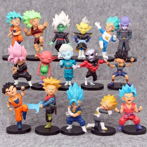16 pcs/set Dragon Ball Action Figure Super Universe 2 Super Saiyan Goku Veget Trunks broly Action Figure Doll model Gifts