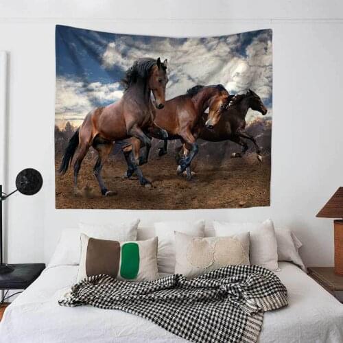 Large Size Tapestry Horse Printed Bedroom Wall Hanging Decor Dirt-resistant Functional Blanket Beach Towel