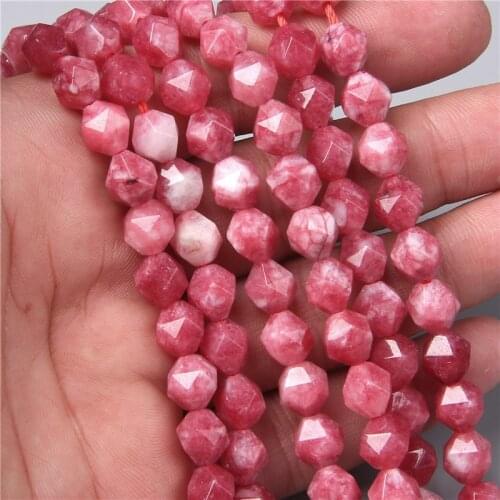 Faceted Natural Red Stone 8MM Spacers Red Loose Beads For Jewelry Making DIY Bracelets Necklaces Earrings Accessories Wholesale