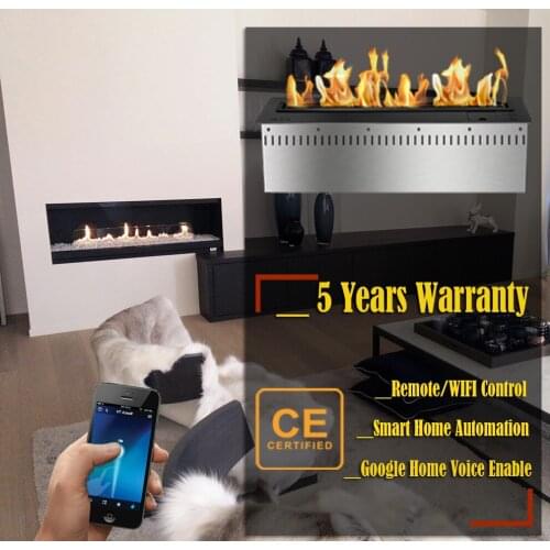 Inno-Fire 18 inch Long Remote control intellgent silver ethanol interior fireplaces electric