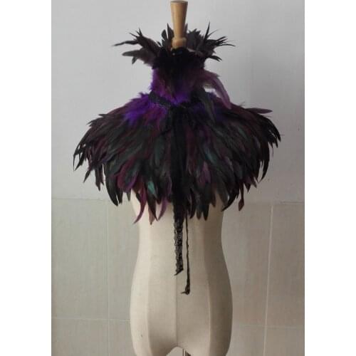 Carnival gothic rooster coque feather capelet # FC16004AB