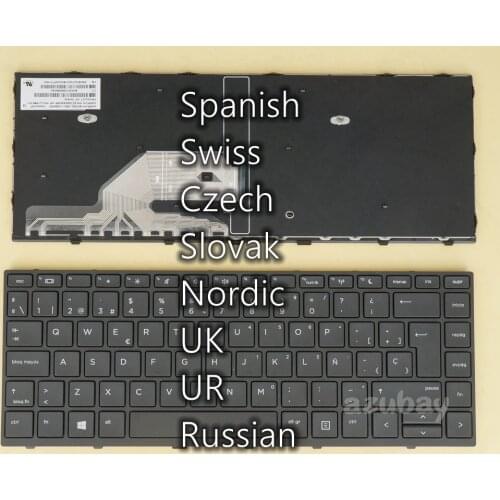 Spanish Swiss Czech Slovak Nordic UK UR Russian Keyboard for HP NSK-XJ0SQ L01072-/ L04645-/ L21585- 071 -251 -BG1 -FL1 -DH1 -031