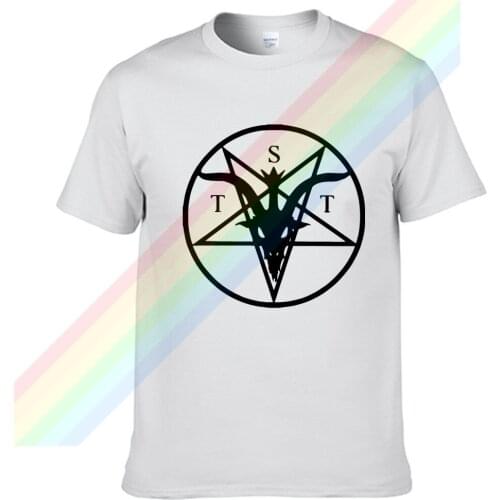 Satan Evil Pentagonal Goat Logo Summer Print T Shirt Clothes Popular Shirt Cotton Tees Amazing Short Sleeve Unique Unisex Tops