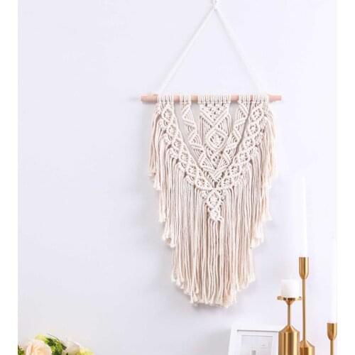 Macrame Boho Wall Hanging Handwoven Bohemian Cotton Rope Boho Tapestry Home Decor Boho Bohemian Woven Tapestry Wall Art Macrame