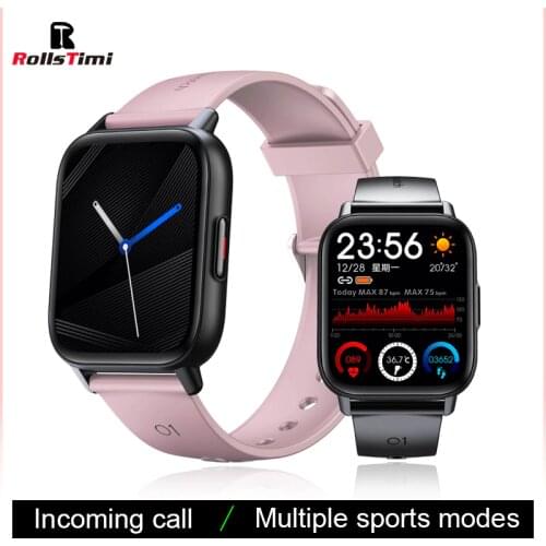 Rollstimi Full touch Mens Smart Watch Wristband Fashion Heart Rate Monitor Waterproof Bluetooth For ios Android Fitness Tracker