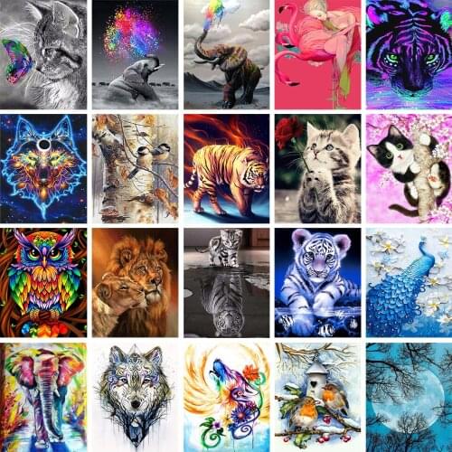 5D DIY Diamond Painting Animal Rhinestone Art Picture Square/Round Diamond Embroidery Mosaic Kit Home Decoration Gift Picture