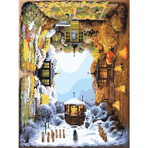 Landscape DIY Embroidery 11CT Cross Stitch Kits Craft Needlework Set Printed Canvas Cotton Thread Home Decoration New Room