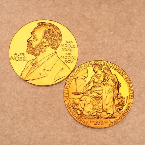 Nobel Prize in Physiology or Medicine Gold Plated Coin Nobel Head Portrait Coin