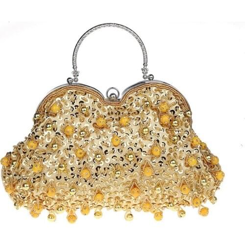 2021 New Design Women Evening Bags Handmade Beaded Diamonds Design Clutches For Party/Dinner Purse WY208