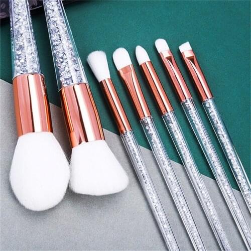 New 7pcs Sliver Diamond Unicorn Crystal Makeup Brushes Set Foundation Blending Powder Eye Face Brush Makeup Tool Kit maquillaje