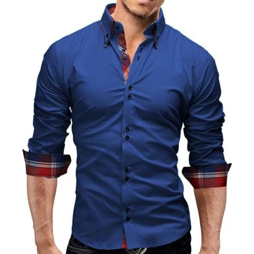 NEW Men casual Long-sleeved slim-fit Shirts