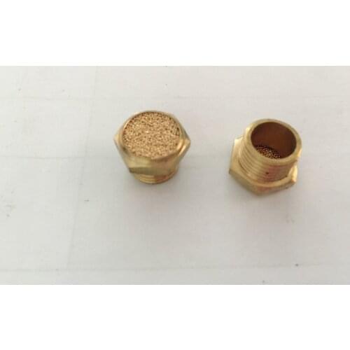 10pcs 1/4"BSPT Male Pneumatic Muffler Filter Sintered Bronze Silencer Vent Brass