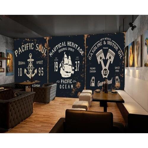 Custom retro wallpaper, 3D cartoon murals for the cafe restaurant hotel background wall PVC wallpaper