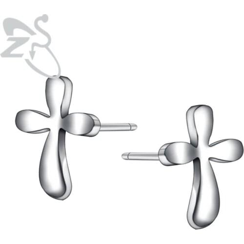 925 Sterling Silver Earrings Cute Baby Stud Earrings Fashion Jewelry Cross Brincos Ear Piercing pendientes mujer moda Gifts