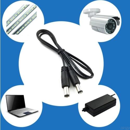 DC Power Plug 5.5 x 2.1mm Male To 5.5 x 2.1mm Male CCTV Adapter Connector Cable Power Extension Cords C90A New Drop ship