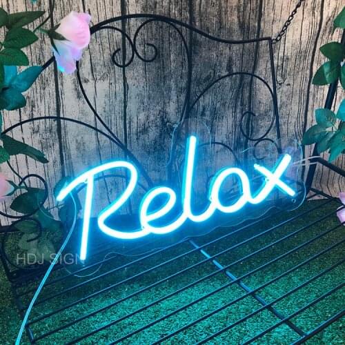 Relax Custom LED Letter Neon Sign Ins Wall Decor For Bedroom Bar Cafe Club Party Dorm Background Decor Light Birthday Gift