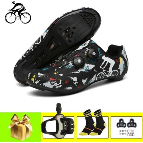 Cycling Shoes Men Road Bike Sneakers Ultralight Self-locking Professional Breathable SPD-SL Pedals Outdoor Riding Bicycle Shoes