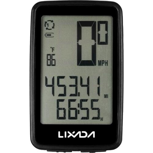 Lixada Waterproof Bicycle Computer USB Charging Wireless MTB Bike Cycling Odometer Stopwatch Speedometer Watch LED Digital Rate