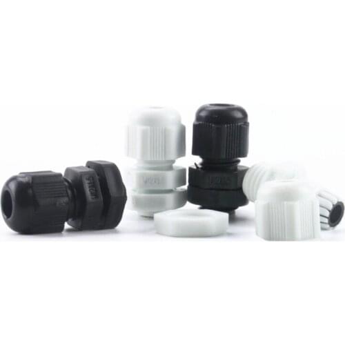 20pcs/bag IP68 M12x1.5 for 3-6.5mm Cable Waterproof Nylon Plastic Metric Cable Gland