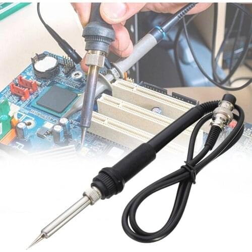 Electric Soldering Iron Handle 5Pin Heat Insulation Silicone Ceramic Heating Element Soldering Grip for Welding Equipment Repair