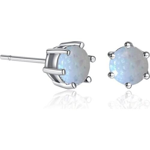 Womens earrings copper material imitation opal earrings earrings luxury crystal simple bride charm wedding gift