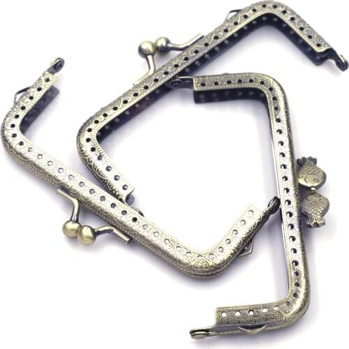 10.5cm Square Purse Bag Frames Kiss Clasps Clutch Buckle Lock Sewing Holes DIY Handbag Crafts Hardware Accessories Replace Parts