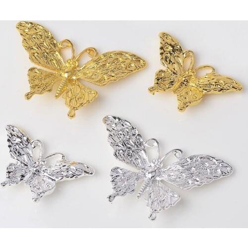 10 PCS Fashion Style Metal Alloy Silver Plated Butterfly Bridal Headwear Accessories For Jewelry Making