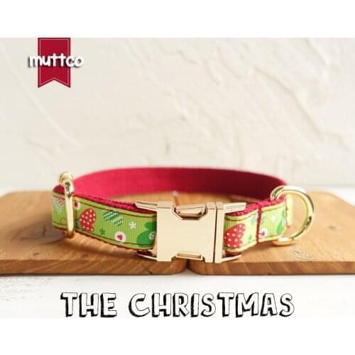 10pcs/lot MUTTCO unique design MERRY CHRISTMAS design durable dog collar 5 sizes UDC011J