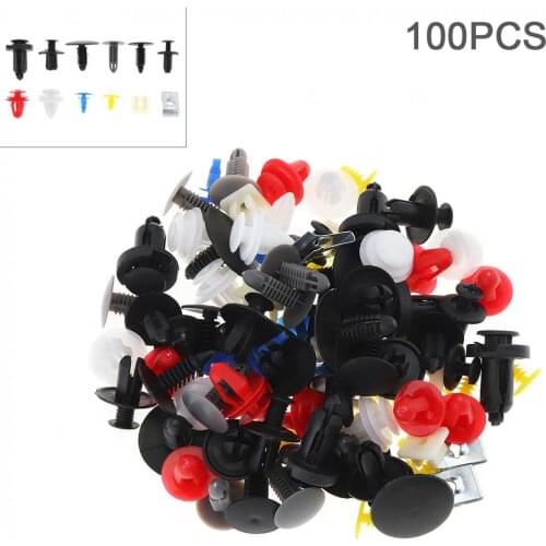 100pcs 12 Kinds Universal Plastic Metal Rivets Fastener Expansion Screws Kit Rivet post pressure Car Body Bumper Push Pin Clip