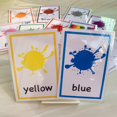 12Pcs/Set Color Baby Flash Cards For Toddlers Learning English Word Cards Game For Kids Beginners Early Educational Toy