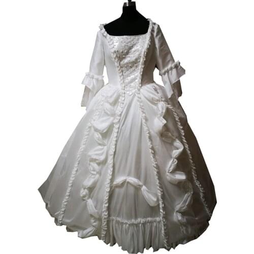 2020 New white Vintage costumes 18th Duchess Retro medieval Renaissance Reenactment Theatre Civil war Victorian dress D-382