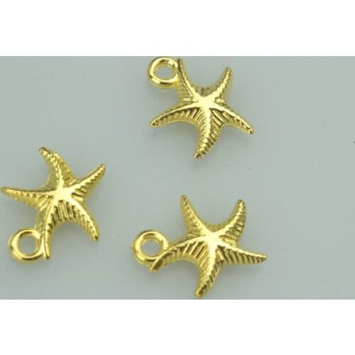 30pcs 16*14mm gold color starfish Alloy charms pendant fit necklace bracelet diy Pendants for jewelry making D702