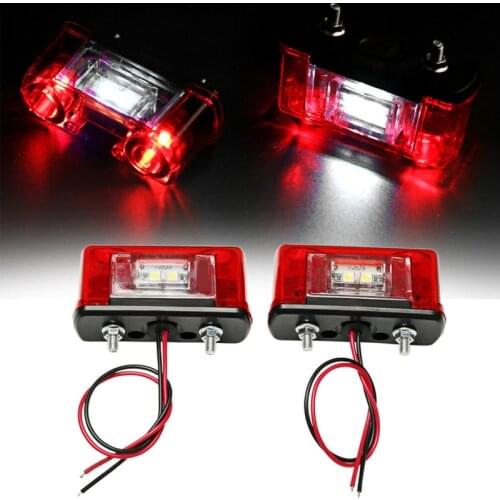 4Pcs Universal 12-24V Rear Tail License Plate Light for Car Trunk Trailer Lorry IP65 Waterproof LED Number License Car Lamp
