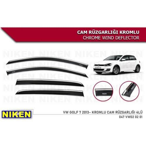 For Volkswagen Golf 7 Wind Deflector Chrome Rain Window Visors 2013 20142015 2016 2017 2018 2019 2020 4 Pieces Auto Accessories