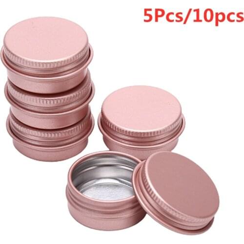 5pcs/10Pcs Metal 10g Tin Cosmetic Containers With Lid Pink Empty Aluminum Pot Jars Eye Cream Hair Conditioner High Quality