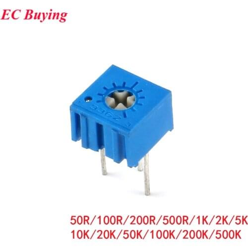 20pcs 3362 3362P Trimmer Potentiometer Variable Resistor 101 102 103 104 201 202 203 204 500 501 502 503 504 20R 100R 1K 2K 5K