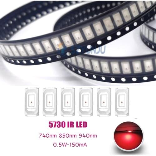 5630/5730 SMD Chip Infrared LED lamps 0.5W IR 740nm 850nm 940nm LED Emitting Diode