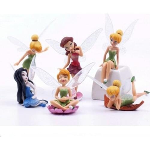 6 Pcs/Set of Miniature Garden Fairies Figurines Resin Mini Fairy Statue Figure Fairy Garden Ornaments Decorations Accessories