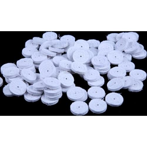 100pcs 2.35mm White Cloth Polishing Pad Abrasive Block Wood Metal Glass Polishing Grinding Rotary Tools Accessories