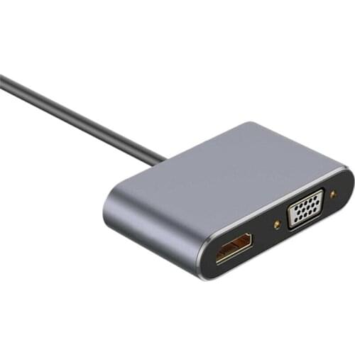 Type-C to HDMI-Compatible 4K VGA USB C 3.0 Hub Adapter for Samsung S9 Dex Huawei P20 TV