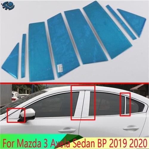 For Mazda 3 Axela Sedan BP 2019 2020 Car Accessories Stainless Steel Window Pillar Post Cover Trim