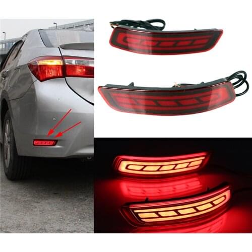 Car Rear Bumper Taillights Dynamic Multifunction LED Flowing Flashing Brake Lamp For Toyota Corolla Altis 2014-2018 Turn Signal