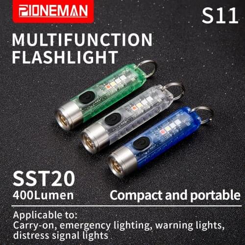 Pioneman S11 Mini key chain portable fluorescent detection lamp banknote inspection multi-function emergency flashlight