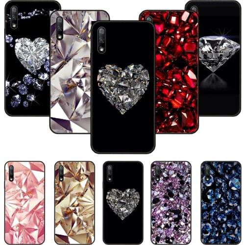 Phone Case For Huawei Honor 9X 10 9 20 8X 8A 8S 7X 7A i A Pro Play Lite Black Cover Bumper Noble Beautiful Shining Diamond